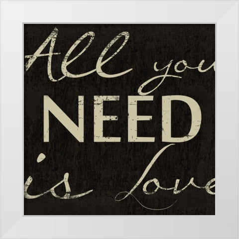 LOVE White Modern Wood Framed Art Print by Greene, Taylor
