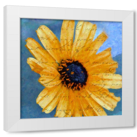 SCRIPTED WILD SUNFLOWER I White Modern Wood Framed Art Print by Greene, Taylor