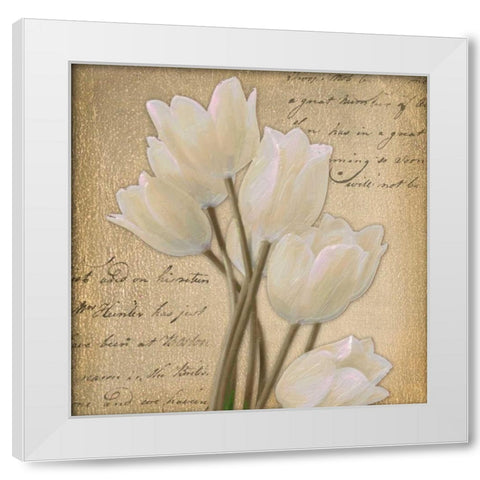 WHITE TULIP I White Modern Wood Framed Art Print by Greene, Taylor