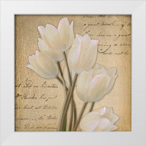 WHITE TULIP I White Modern Wood Framed Art Print by Greene, Taylor