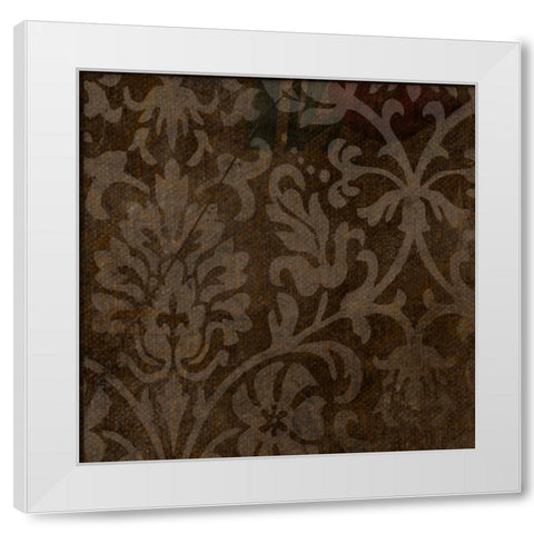 Spice Gold Damask White Modern Wood Framed Art Print by Greene, Taylor