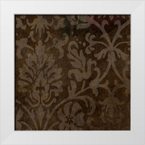 Spice Gold Damask White Modern Wood Framed Art Print by Greene, Taylor