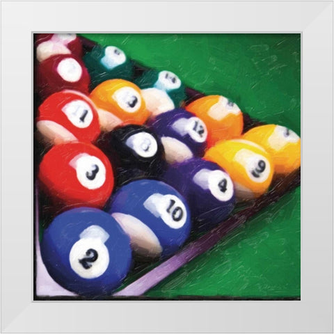 GAMING POOL White Modern Wood Framed Art Print by Greene, Taylor