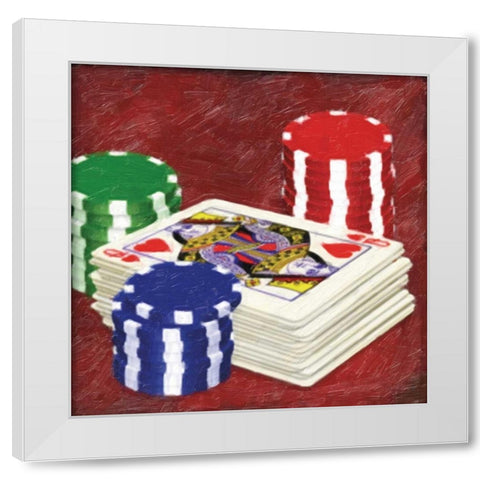 GAMING CARDS White Modern Wood Framed Art Print by Greene, Taylor