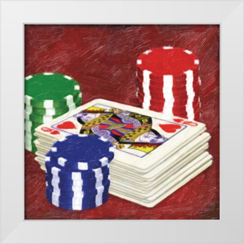 GAMING CARDS White Modern Wood Framed Art Print by Greene, Taylor