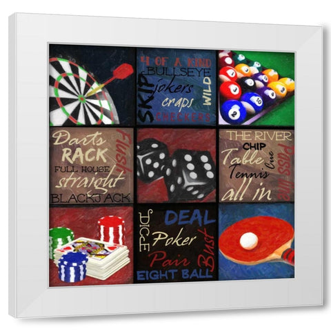 GAMING 9 PATCH White Modern Wood Framed Art Print by Greene, Taylor