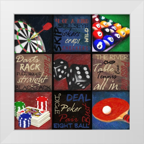 GAMING 9 PATCH White Modern Wood Framed Art Print by Greene, Taylor