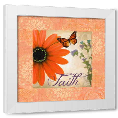 Floral Rhapsody Square II White Modern Wood Framed Art Print by Greene, Taylor