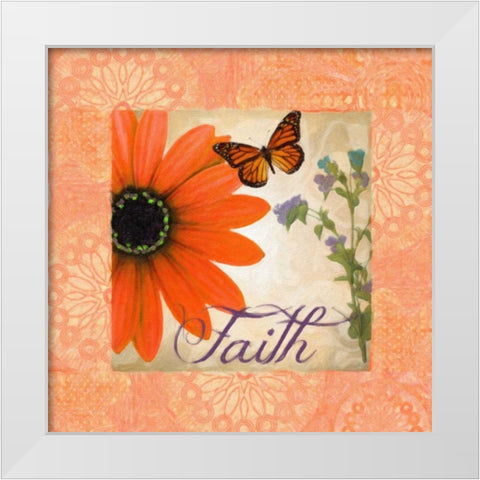 Floral Rhapsody Square II White Modern Wood Framed Art Print by Greene, Taylor