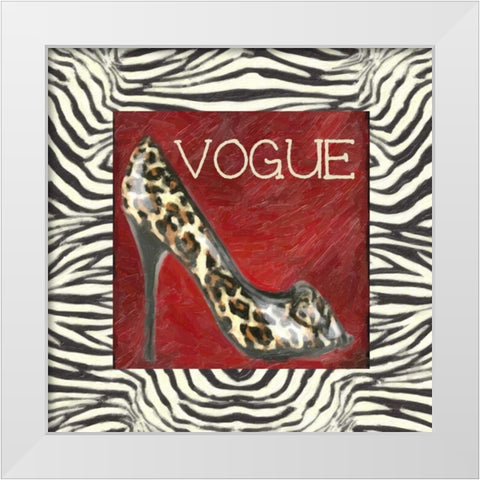VOGUE SHOE B2 White Modern Wood Framed Art Print by Greene, Taylor