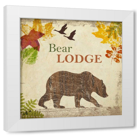 BEAR LODGE White Modern Wood Framed Art Print by Greene, Taylor