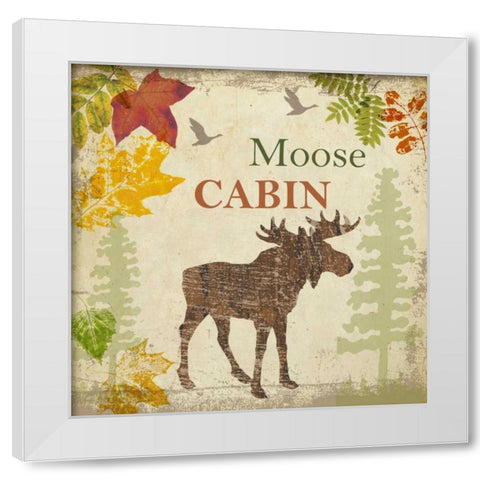 MOOSE CABIN White Modern Wood Framed Art Print by Greene, Taylor