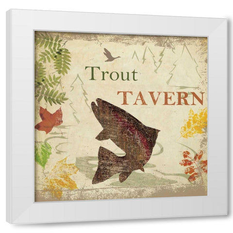 TROUT TEVERN White Modern Wood Framed Art Print by Greene, Taylor
