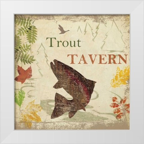 TROUT TEVERN White Modern Wood Framed Art Print by Greene, Taylor