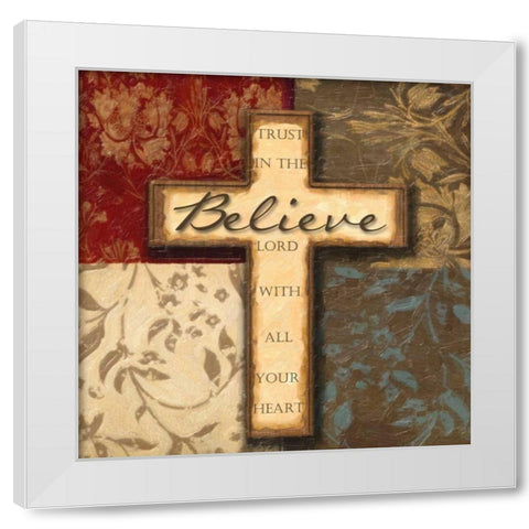BELIEVE White Modern Wood Framed Art Print by Greene, Taylor