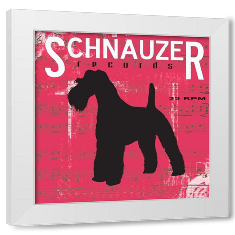 Schnauzer White Modern Wood Framed Art Print by Greene, Taylor