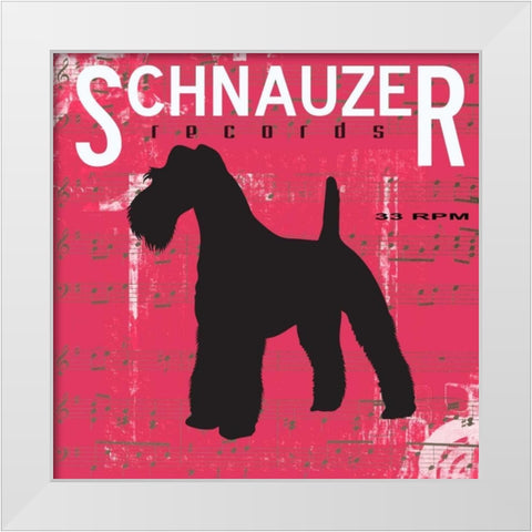 Schnauzer White Modern Wood Framed Art Print by Greene, Taylor