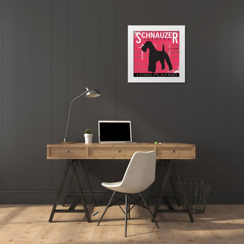 Schnauzer White Modern Wood Framed Art Print by Greene, Taylor
