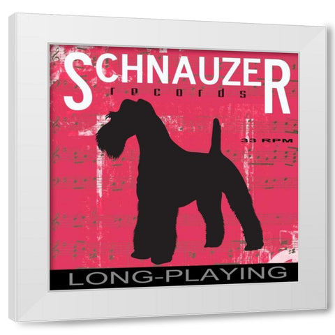 Schnauzer White Modern Wood Framed Art Print by Greene, Taylor