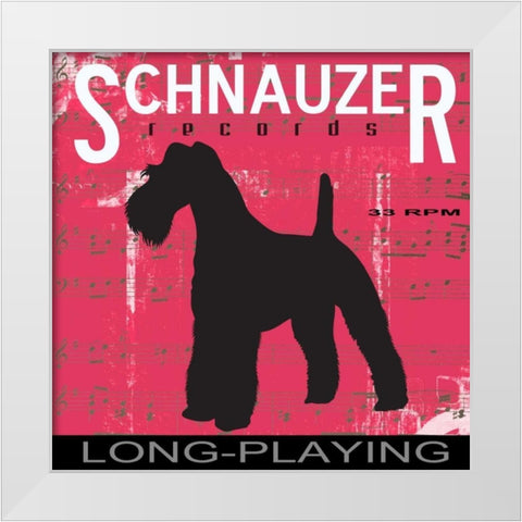 Schnauzer White Modern Wood Framed Art Print by Greene, Taylor