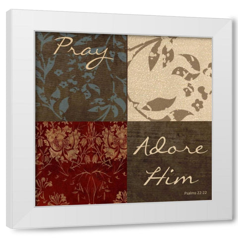 PRAY White Modern Wood Framed Art Print by Greene, Taylor