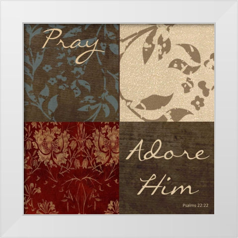 PRAY White Modern Wood Framed Art Print by Greene, Taylor