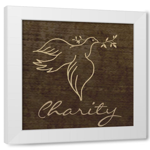 CHARITY White Modern Wood Framed Art Print by Greene, Taylor