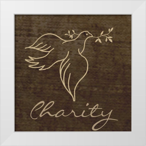 CHARITY White Modern Wood Framed Art Print by Greene, Taylor
