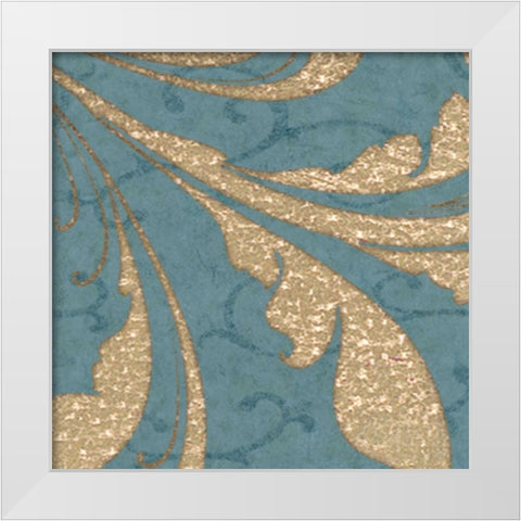 BLUE GOLD White Modern Wood Framed Art Print by Greene, Taylor