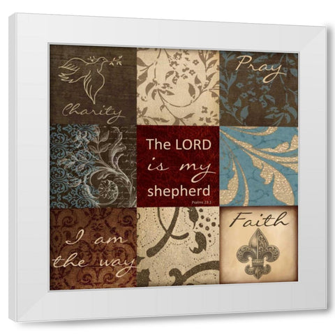 Lord 9 Patch White Modern Wood Framed Art Print by Greene, Taylor