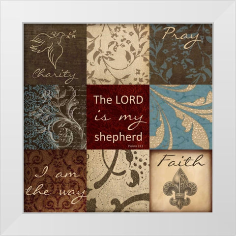 Lord 9 Patch White Modern Wood Framed Art Print by Greene, Taylor