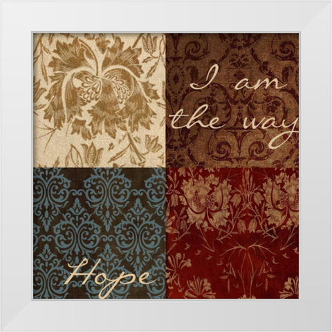 HOPE White Modern Wood Framed Art Print by Greene, Taylor