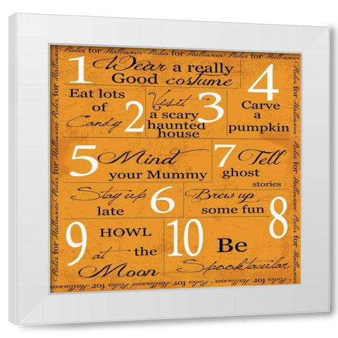 OCTOBER- HALLOWEEN White Modern Wood Framed Art Print by Greene, Taylor