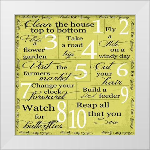 MARCH -SPRING White Modern Wood Framed Art Print by Greene, Taylor
