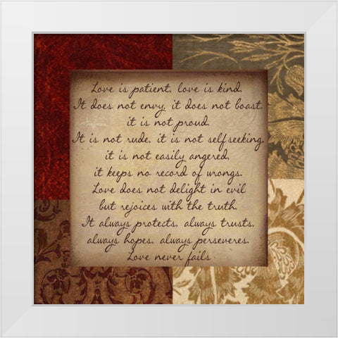 LOVE IS White Modern Wood Framed Art Print by Greene, Taylor