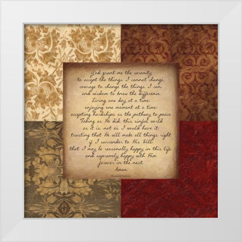 SERENITY White Modern Wood Framed Art Print by Greene, Taylor