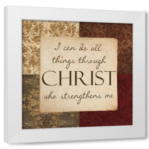 I CAN DO ALL THINGS White Modern Wood Framed Art Print by Greene, Taylor