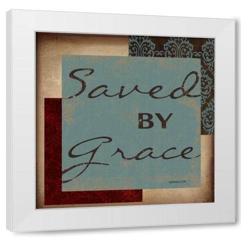 SAVED BY GRACE White Modern Wood Framed Art Print by Greene, Taylor