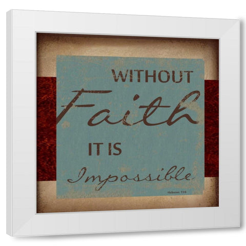 WITHOUT FAITH White Modern Wood Framed Art Print by Greene, Taylor
