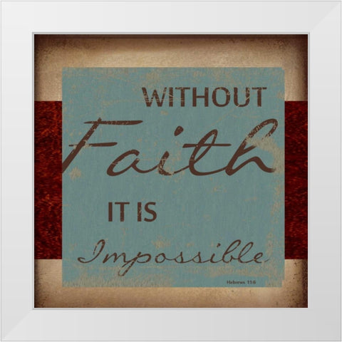 WITHOUT FAITH White Modern Wood Framed Art Print by Greene, Taylor