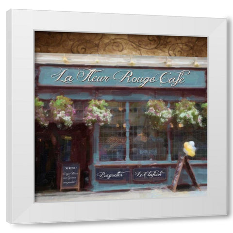 Cafe Blue White Modern Wood Framed Art Print by Greene, Taylor
