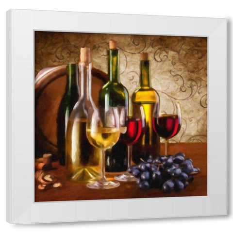 Wine I White Modern Wood Framed Art Print by Greene, Taylor