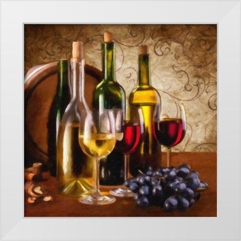 Wine I White Modern Wood Framed Art Print by Greene, Taylor