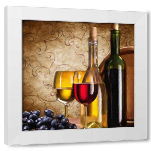 Wine III White Modern Wood Framed Art Print by Greene, Taylor