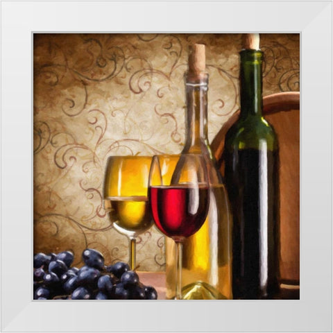 Wine III White Modern Wood Framed Art Print by Greene, Taylor