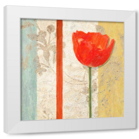 Poppy Silhouette I White Modern Wood Framed Art Print by Greene, Taylor