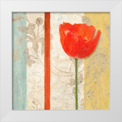 Poppy Silhouette I White Modern Wood Framed Art Print by Greene, Taylor