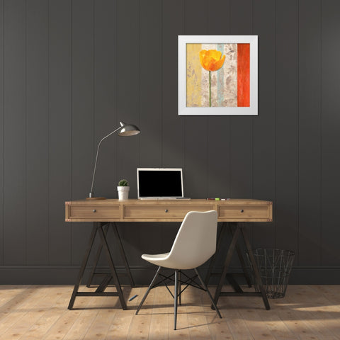 Poppy Silhouette II White Modern Wood Framed Art Print by Greene, Taylor