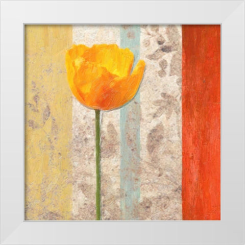 Poppy Silhouette II White Modern Wood Framed Art Print by Greene, Taylor