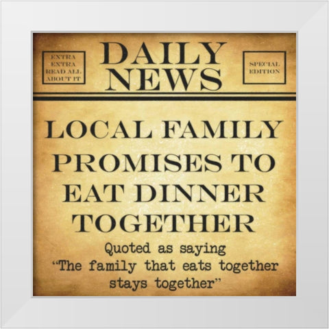 DAILY NEWS Eats Together White Modern Wood Framed Art Print by Greene, Taylor